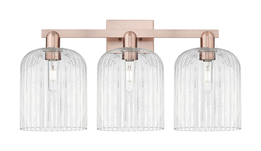 Bridal Veil - 3 Light - 27 inch - Antique Copper - Bath Vanity Light