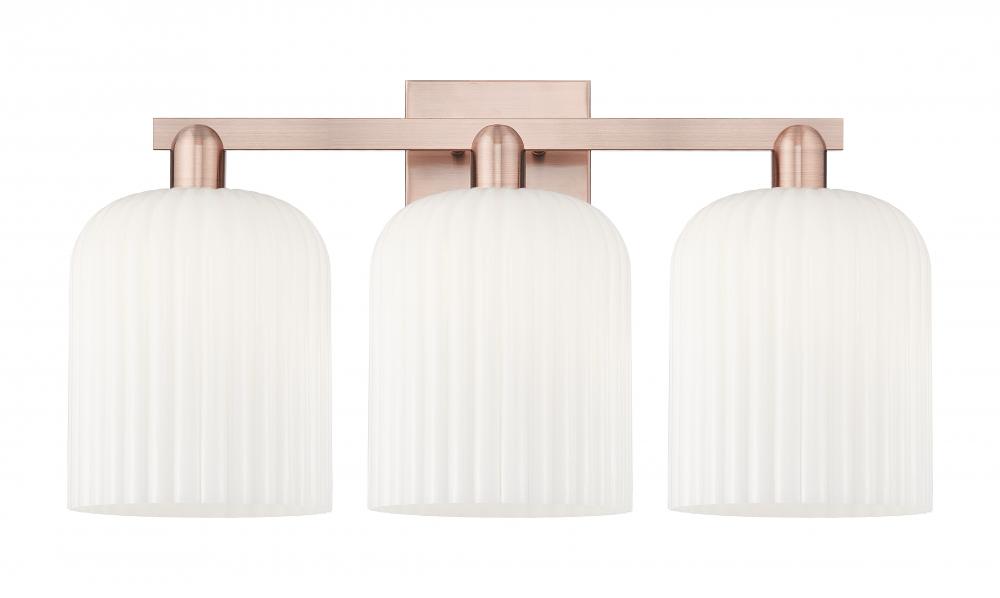 Bridal Veil - 3 Light - 27 inch - Antique Copper - Bath Vanity Light