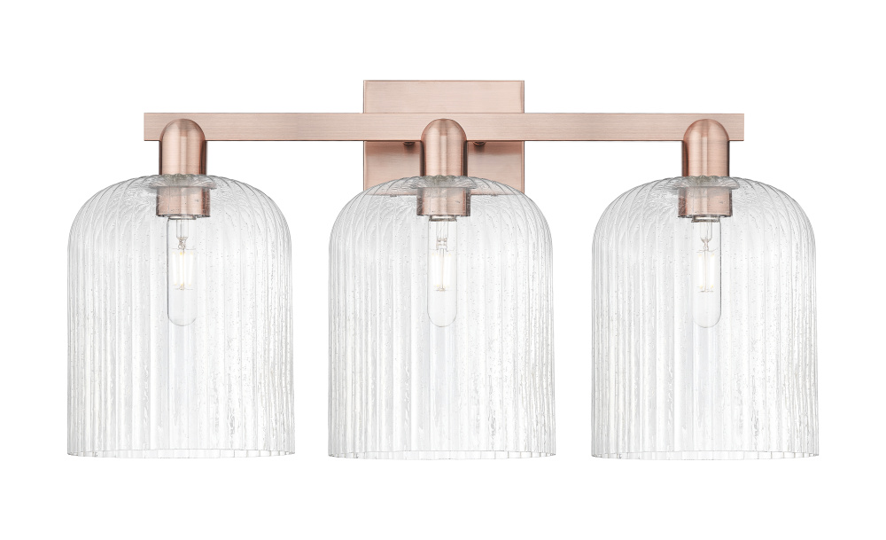 Bridal Veil - 3 Light - 27 inch - Antique Copper - Bath Vanity Light