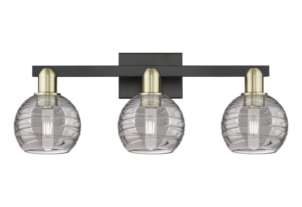 Athens Deco Swirl - 3 Light - 26 inch - Black Antique Brass - Bath Vanity Light