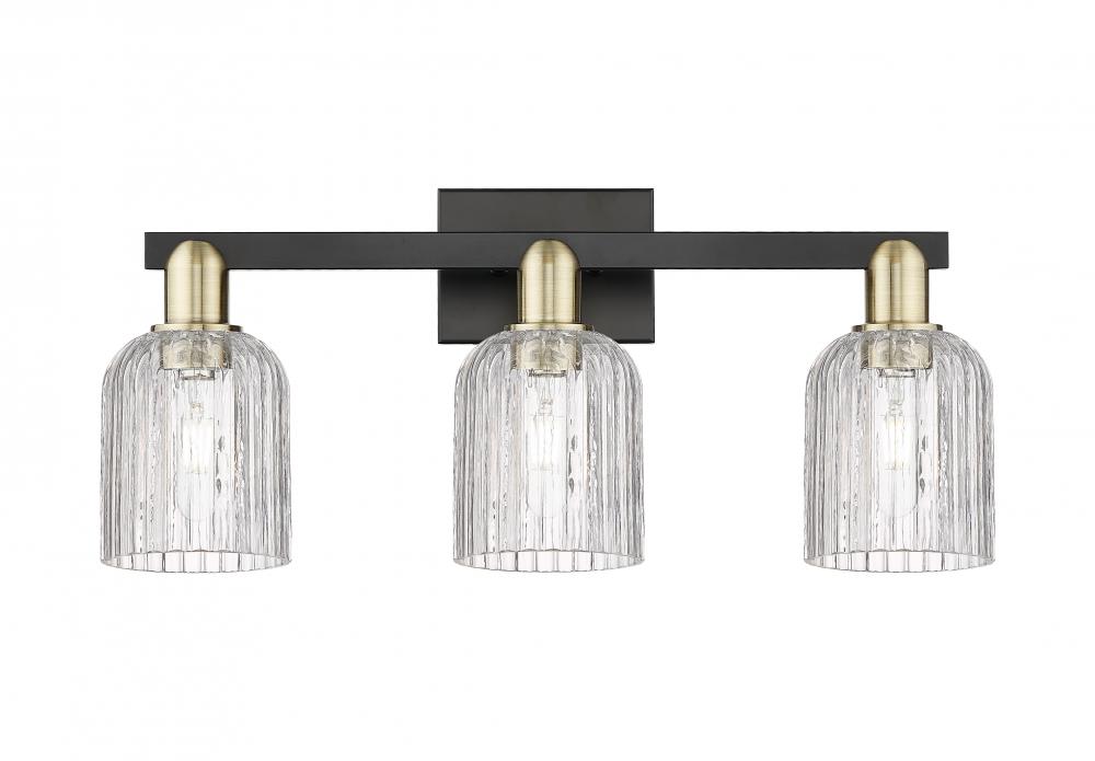 Bridal Veil - 3 Light - 26 inch - Black Antique Brass - Bath Vanity Light