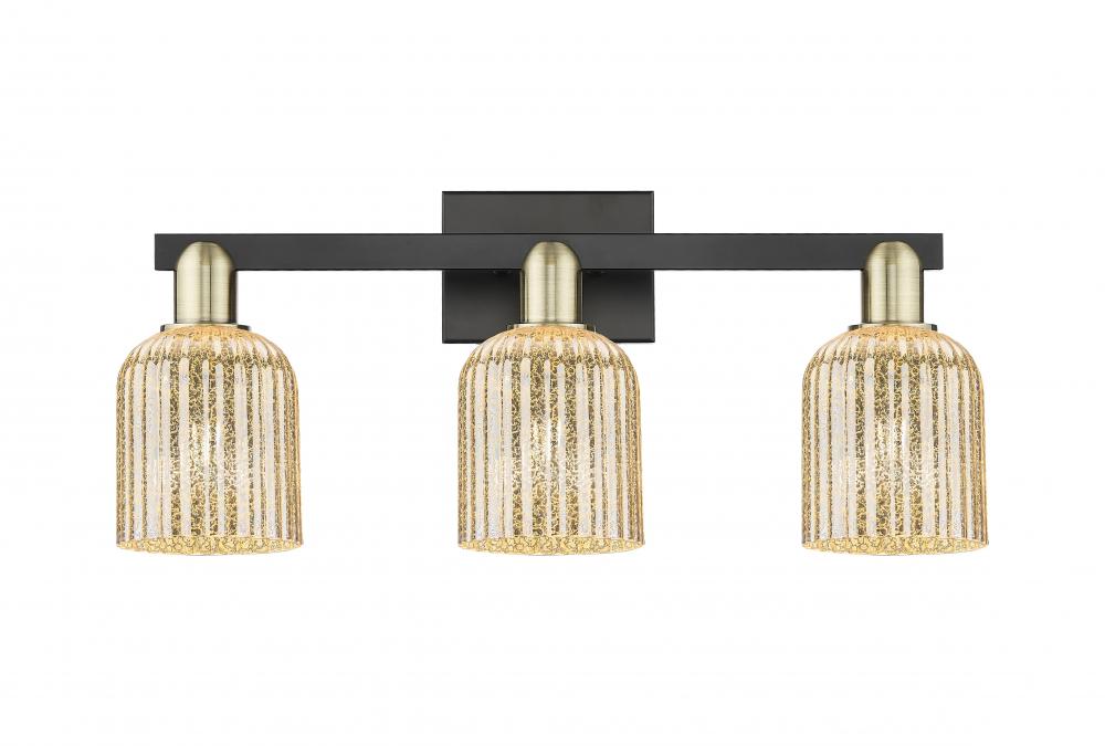 Bridal Veil - 3 Light - 26 inch - Black Antique Brass - Bath Vanity Light