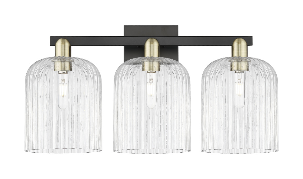 Bridal Veil - 3 Light - 27 inch - Black Antique Brass - Bath Vanity Light