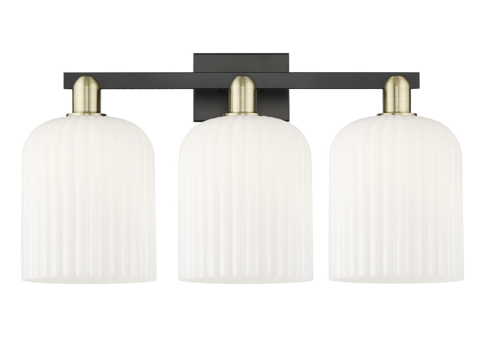 Bridal Veil - 3 Light - 27 inch - Black Antique Brass - Bath Vanity Light