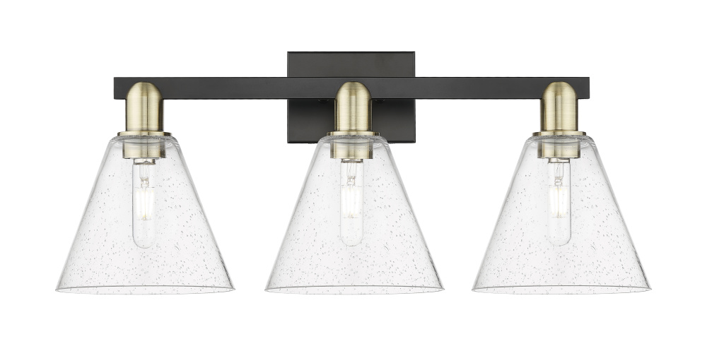 Berkshire - 3 Light - 26 inch - Black Antique Brass - Bath Vanity Light