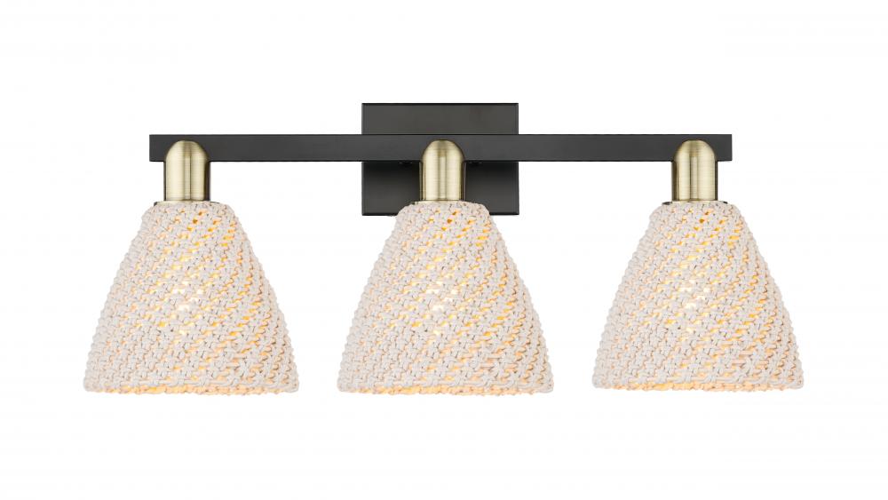 Bristol Natural - 3 Light - 26 inch - Black Antique Brass - Bath Vanity Light