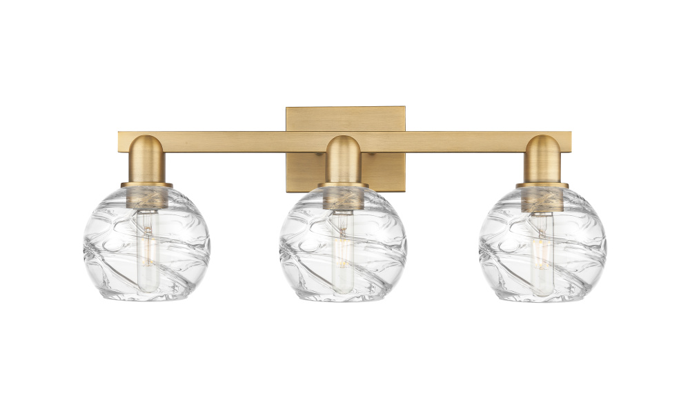Athens Deco Swirl - 3 Light - 26 inch - Brushed Brass - Bath Vanity Light