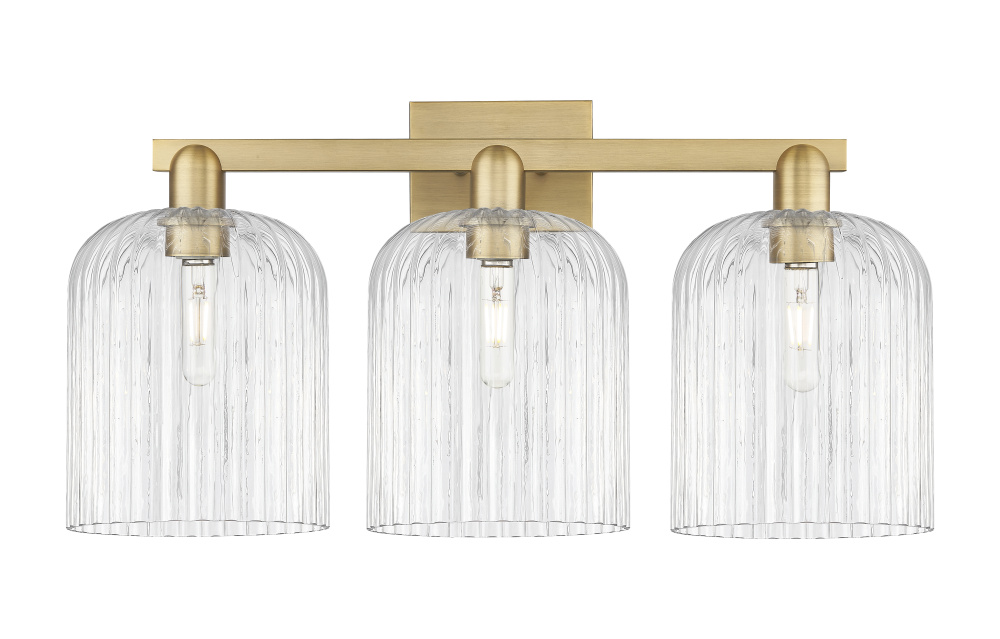 Bridal Veil - 3 Light - 27 inch - Brushed Brass - Bath Vanity Light
