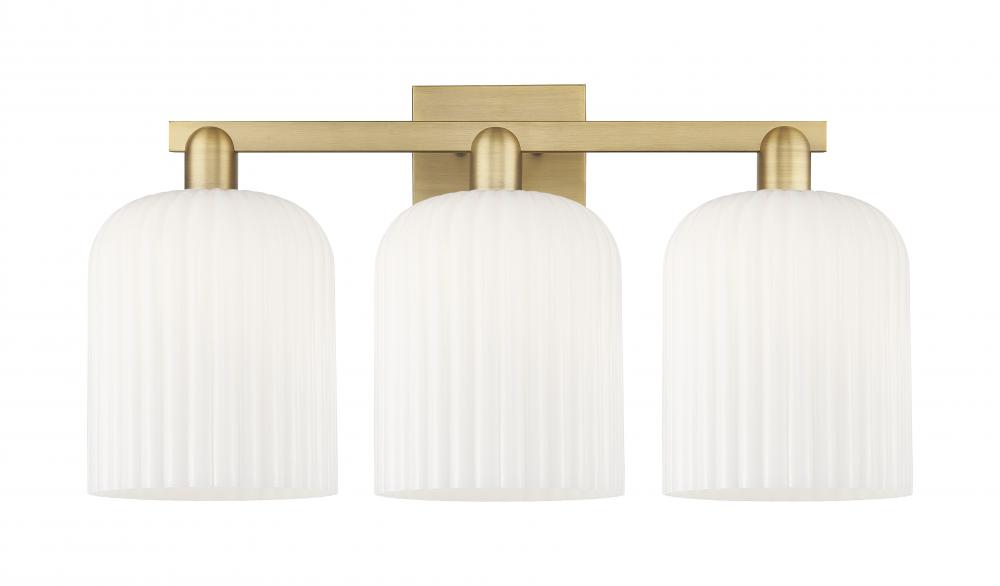 Bridal Veil - 3 Light - 27 inch - Brushed Brass - Bath Vanity Light