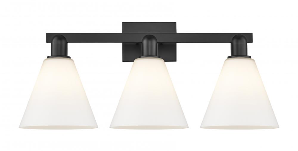 Berkshire - 3 Light - 26 inch - Matte Black - Bath Vanity Light