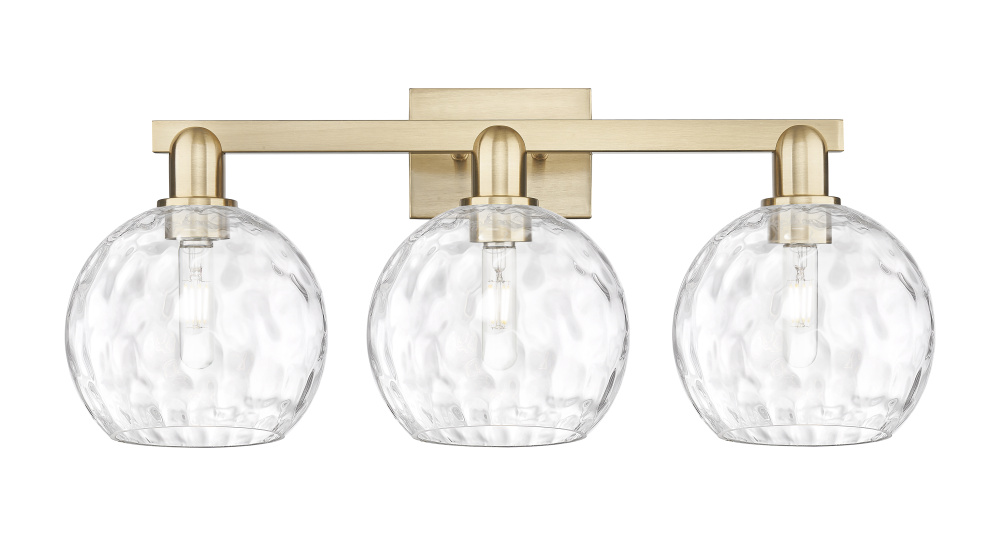 Athens Water Glass - 3 Light - 27 inch - Champagne Bronze - Bath Vanity Light