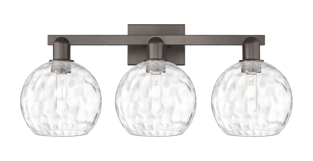 Athens Water Glass - 3 Light - 27 inch - Oil Rubbed Bronze - Bath Vanity Light