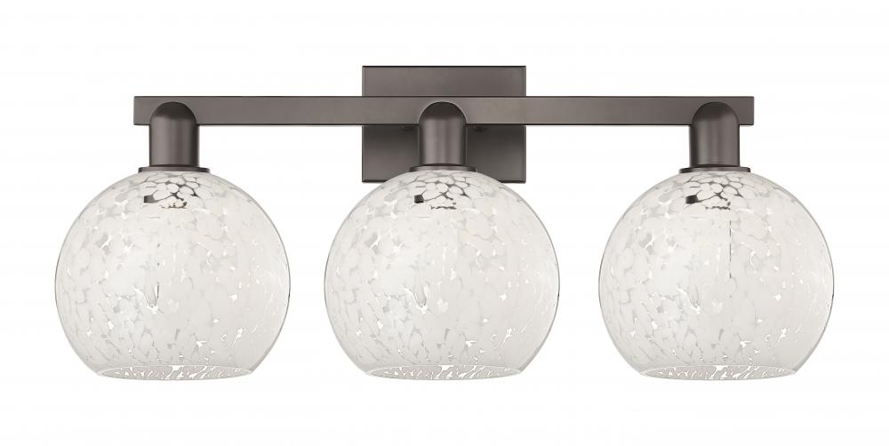 White Mouchette - 3 Light - 27 inch - Oil Rubbed Bronze - Bath Vanity Light