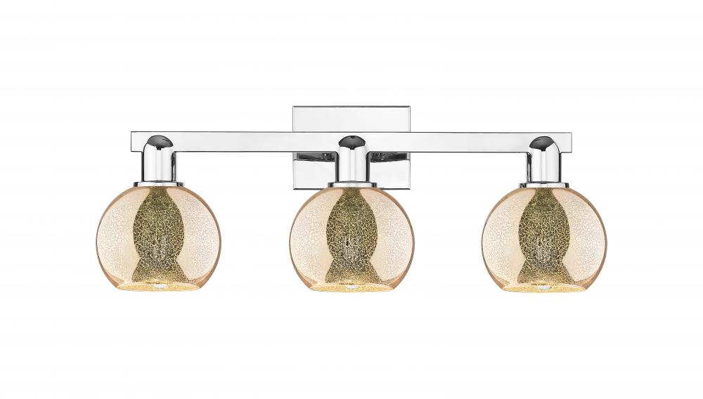 Athens - 3 Light - 24 inch - Polished Chrome - Bath Vanity Light
