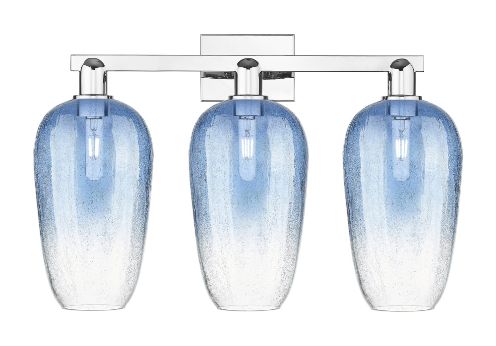 Brookhaven Flute - 3 Light - 26 inch - Polished Chrome - Bath Vanity Light