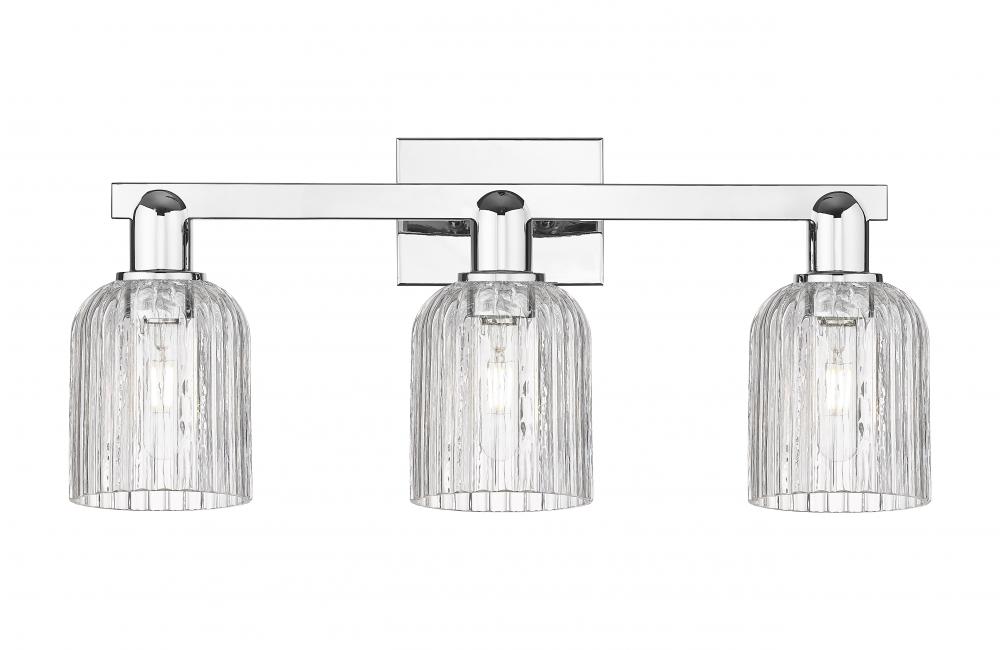 Bridal Veil - 3 Light - 26 inch - Polished Chrome - Bath Vanity Light