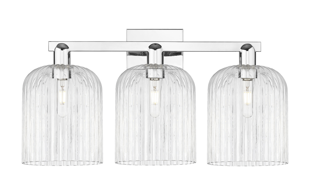 Bridal Veil - 3 Light - 27 inch - Polished Chrome - Bath Vanity Light