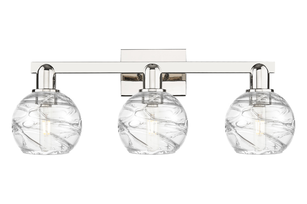 Athens Deco Swirl - 3 Light - 26 inch - Polished Nickel - Bath Vanity Light