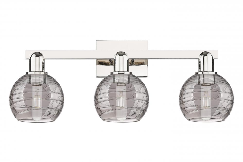 Athens Deco Swirl - 3 Light - 26 inch - Polished Nickel - Bath Vanity Light
