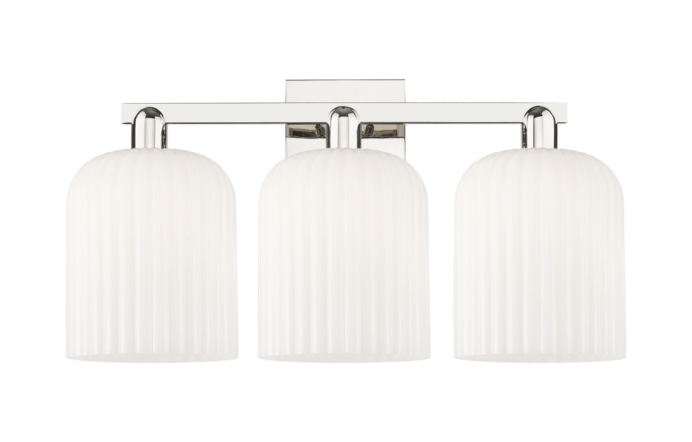 Bridal Veil - 3 Light - 27 inch - Polished Nickel - Bath Vanity Light