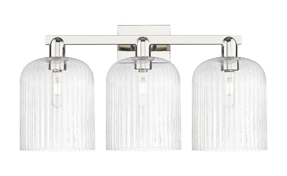 Bridal Veil - 3 Light - 27 inch - Polished Nickel - Bath Vanity Light