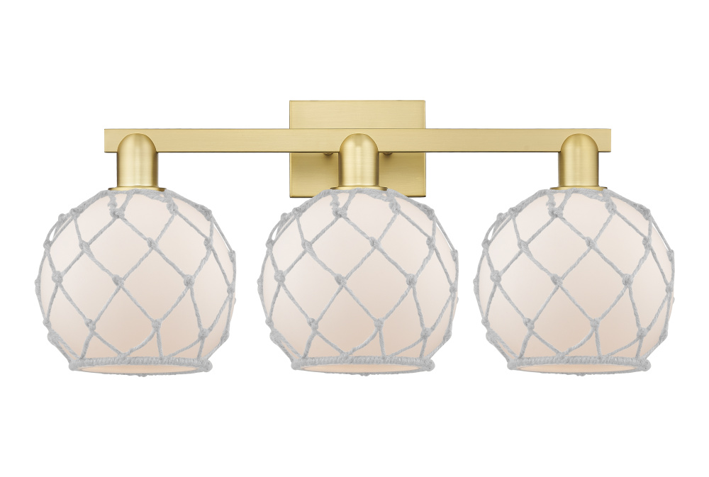 Farmhouse Rope - 3 Light - 27 inch - Satin Gold - Bath Vanity Light
