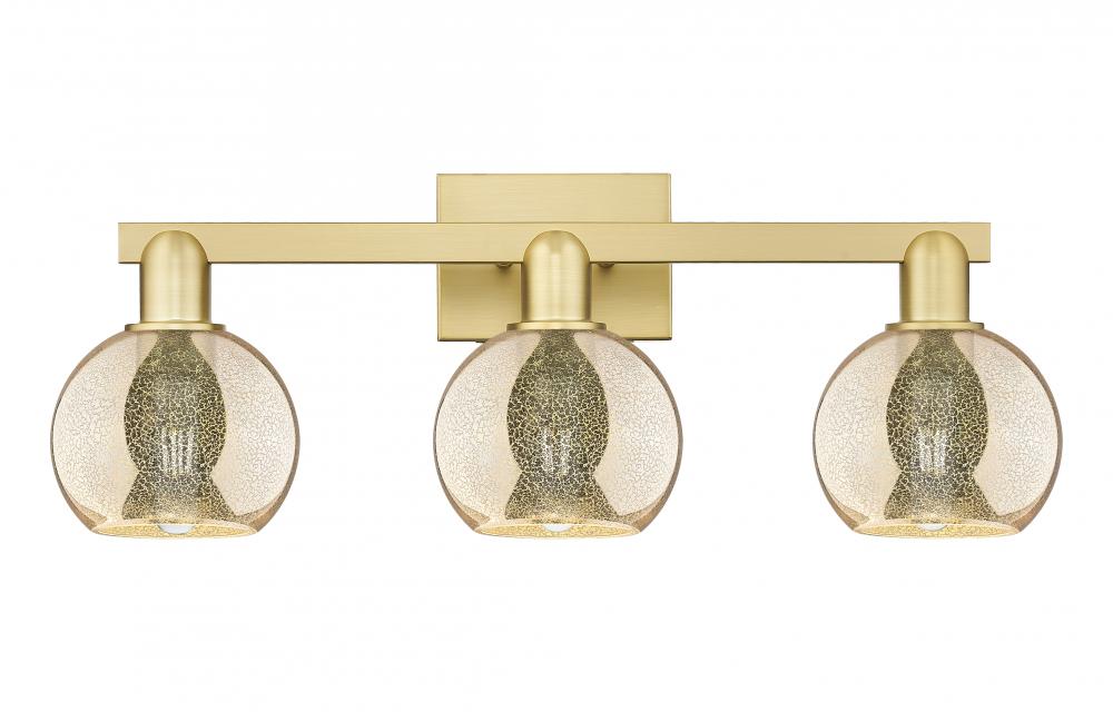 Athens - 3 Light - 24 inch - Satin Gold - Bath Vanity Light