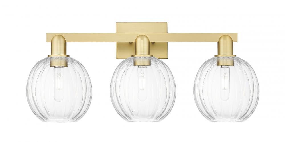Preston Globe - 3 Light - 26 inch - Satin Gold - Bath Vanity Light