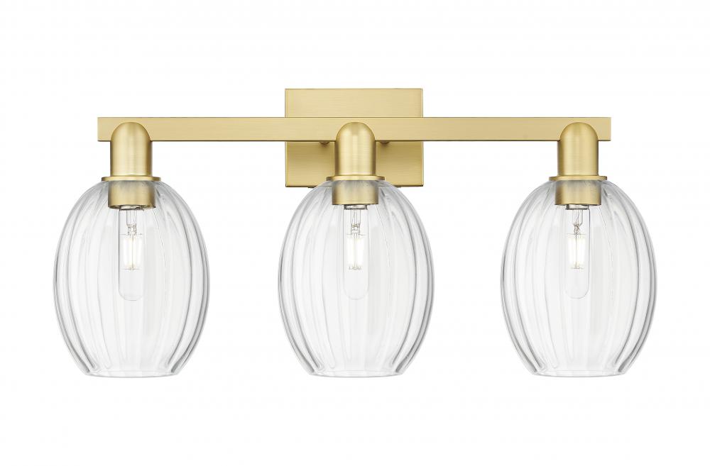 Preston Bulb - 3 Light - 26 inch - Satin Gold - Bath Vanity Light