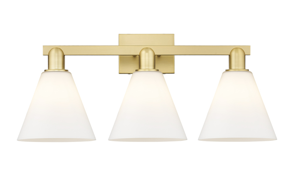 Berkshire - 3 Light - 26 inch - Satin Gold - Bath Vanity Light