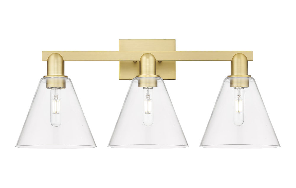 Berkshire - 3 Light - 26 inch - Satin Gold - Bath Vanity Light