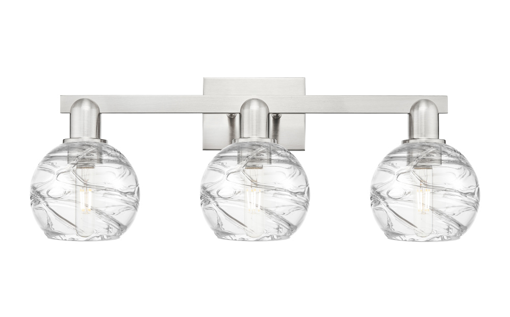 Athens Deco Swirl - 3 Light - 26 inch - Brushed Satin Nickel - Bath Vanity Light