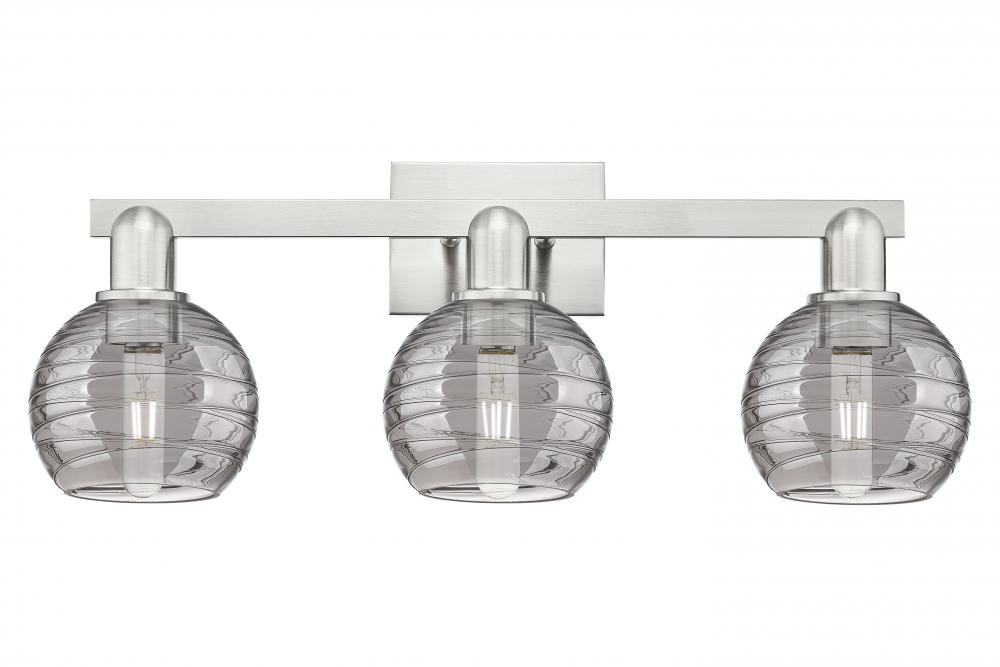 Athens Deco Swirl - 3 Light - 26 inch - Brushed Satin Nickel - Bath Vanity Light