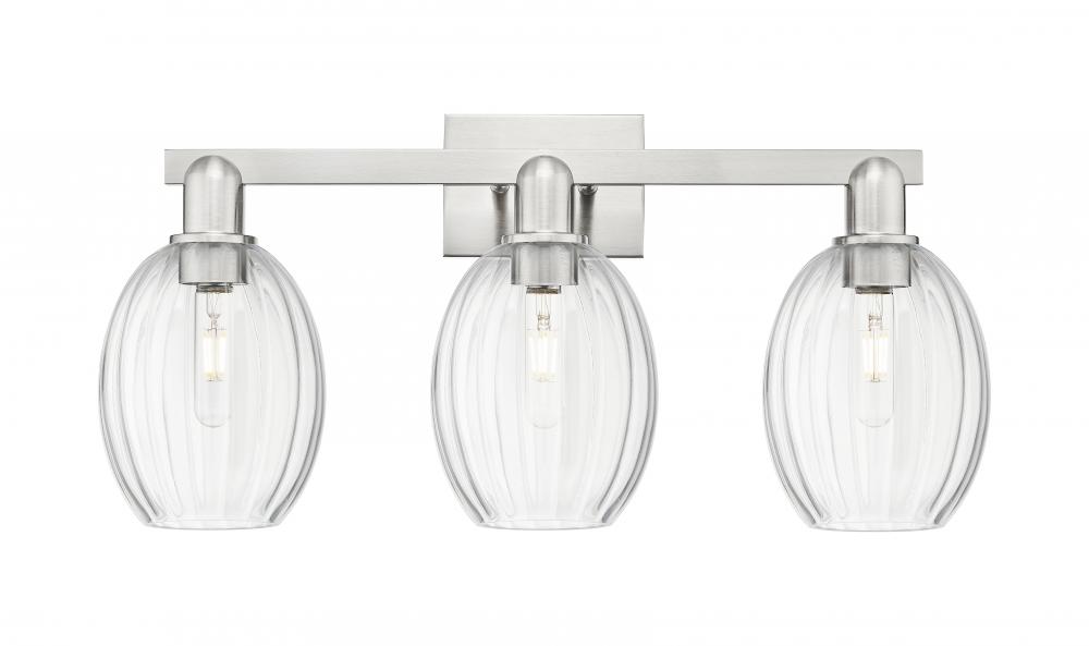 Preston Bulb - 3 Light - 26 inch - Brushed Satin Nickel - Bath Vanity Light