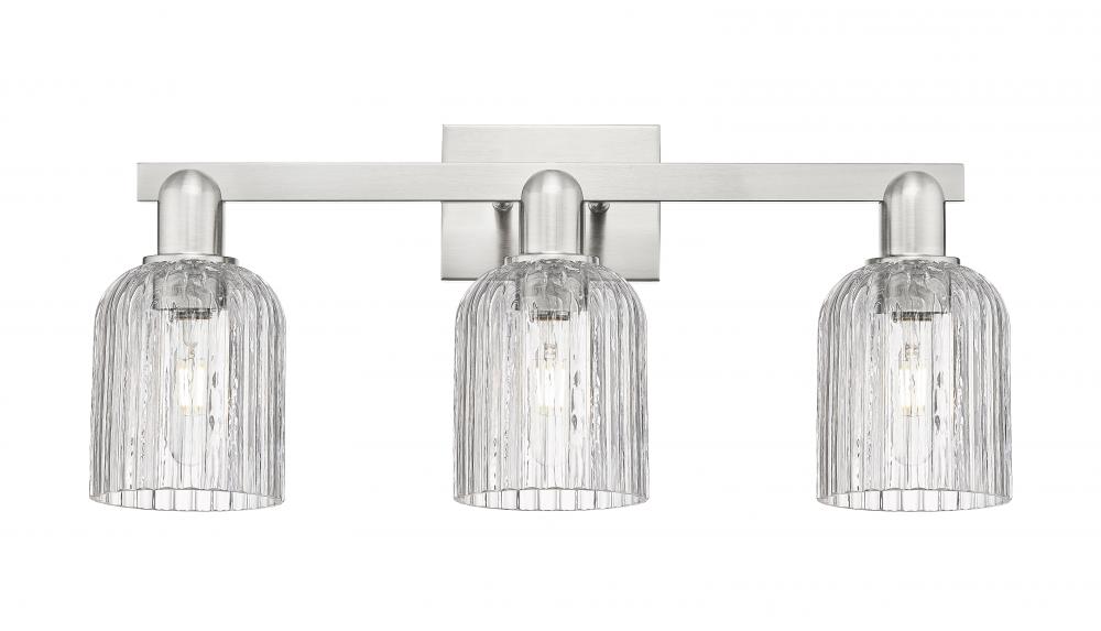 Bridal Veil - 3 Light - 26 inch - Brushed Satin Nickel - Bath Vanity Light