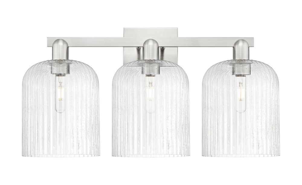 Bridal Veil - 3 Light - 27 inch - Brushed Satin Nickel - Bath Vanity Light