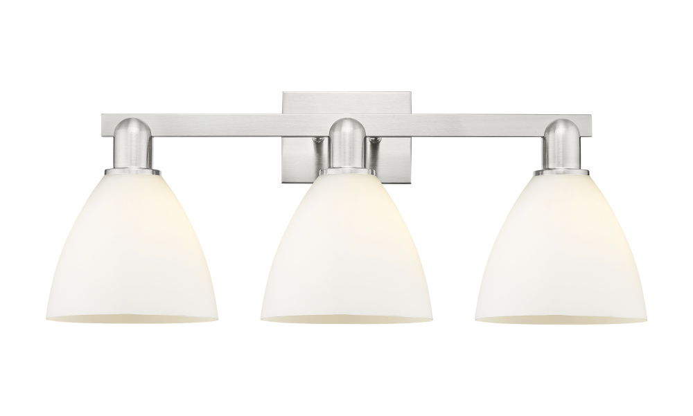 Bristol - 3 Light - 27 inch - Brushed Satin Nickel - Bath Vanity Light