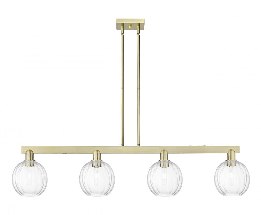 Preston Globe - 4 Light - 48 inch - Antique Brass - Stem hung - Island Light