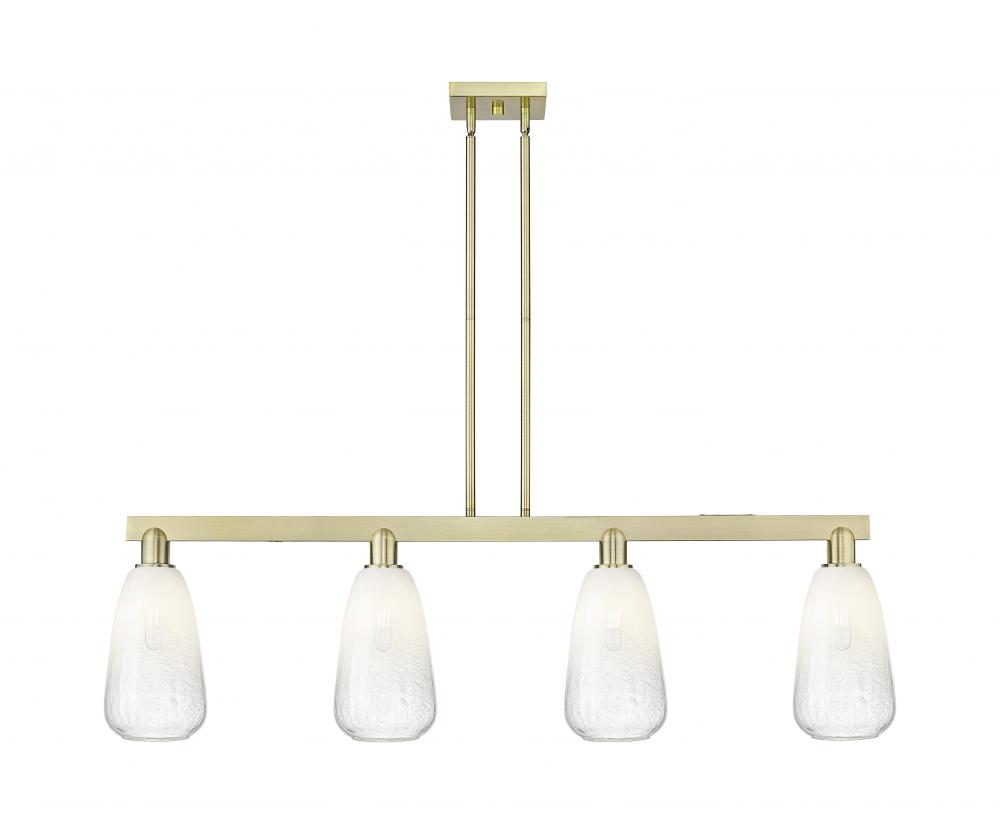 Brookhaven Almond - 4 Light - 48 inch - Antique Brass - Stem hung - Island Light