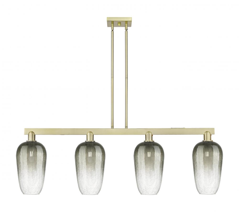 Brookhaven Flute - 4 Light - 48 inch - Antique Brass - Stem hung - Island Light