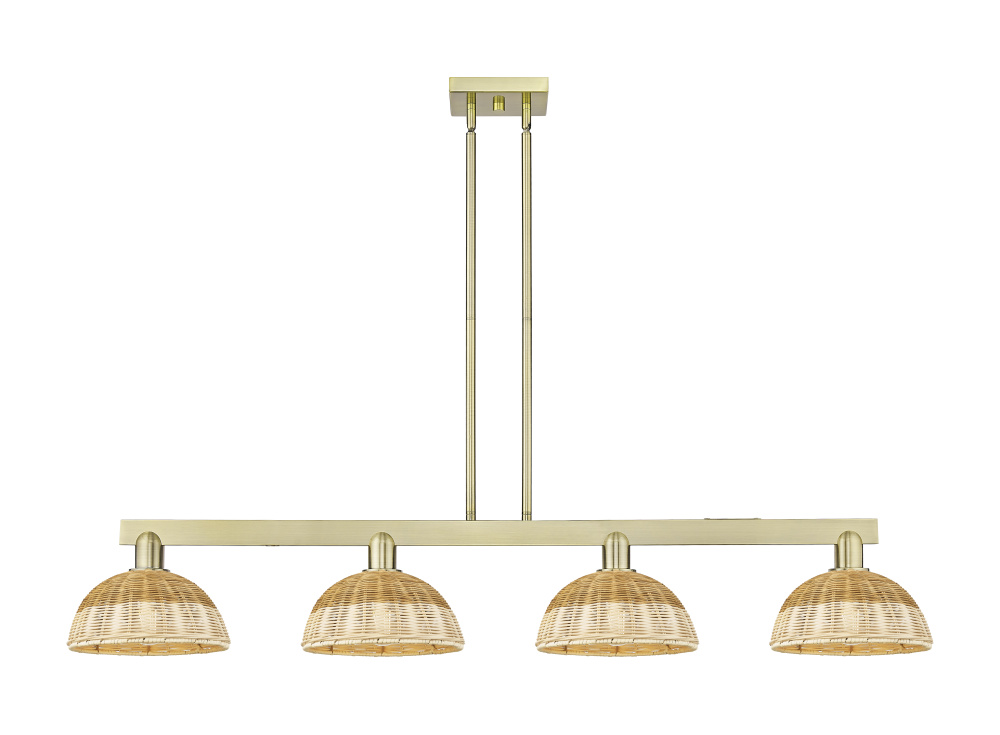 Bristol Natural II - 4 Light - 52 inch - Antique Brass - Stem hung - Island Light
