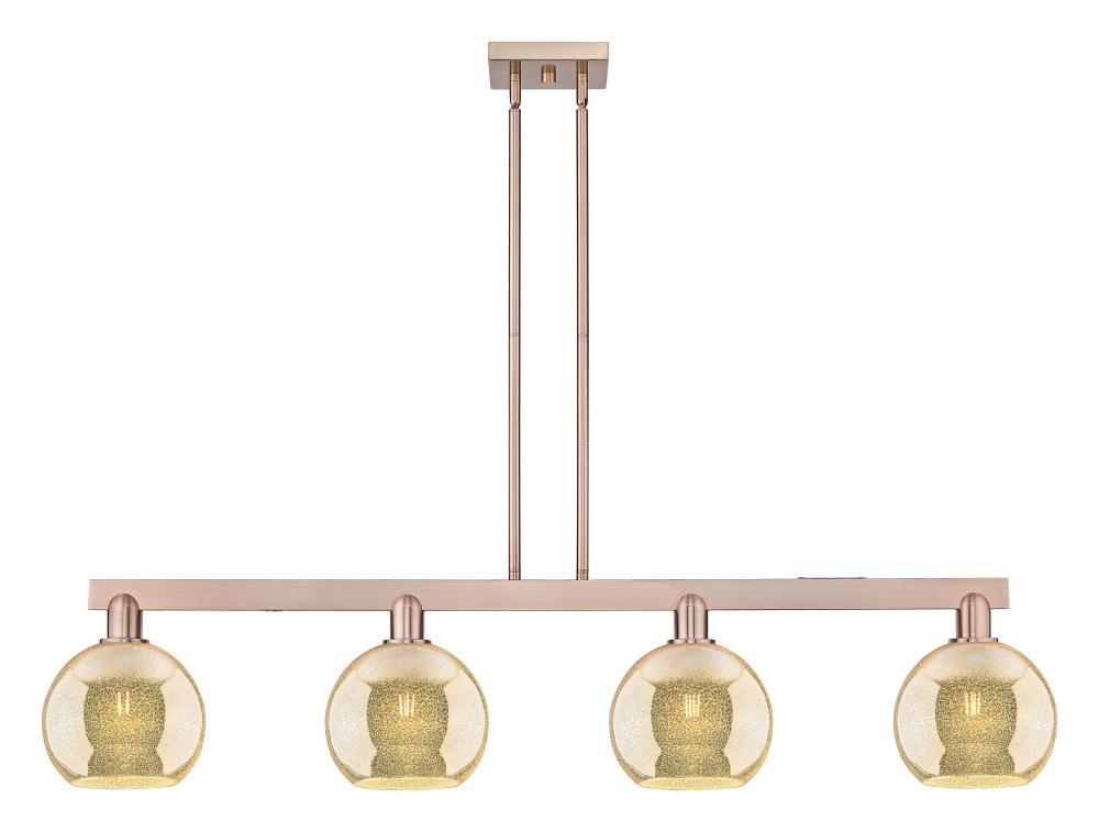 Athens - 4 Light - 51 inch - Antique Copper - Stem hung - Island Light
