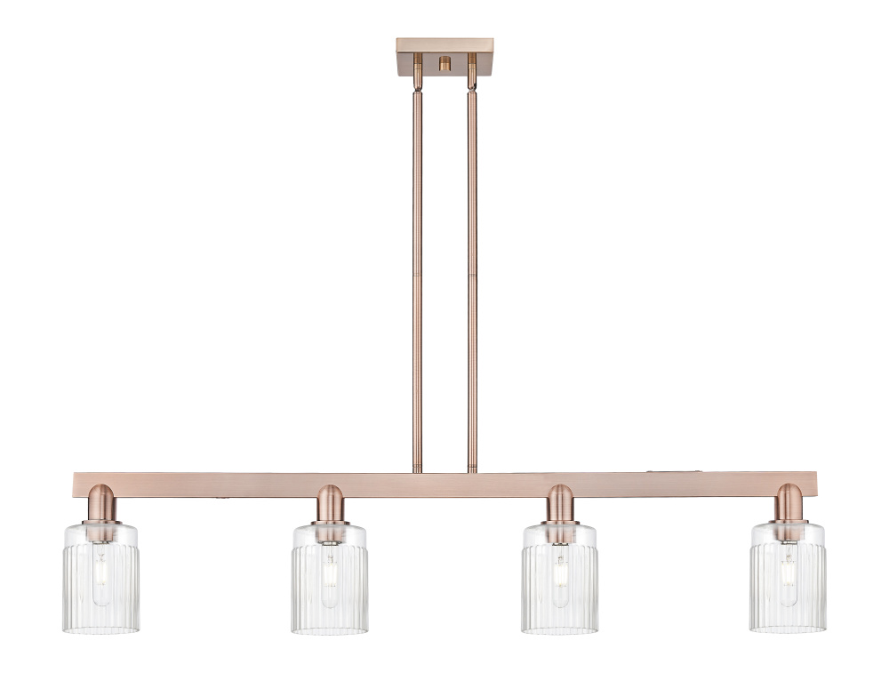 Hadley - 4 Light - 47 inch - Antique Copper - Stem hung - Island Light