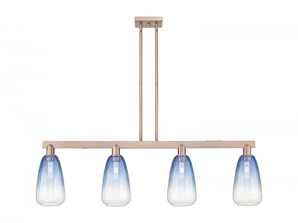 Brookhaven Almond - 4 Light - 48 inch - Antique Copper - Stem hung - Island Light