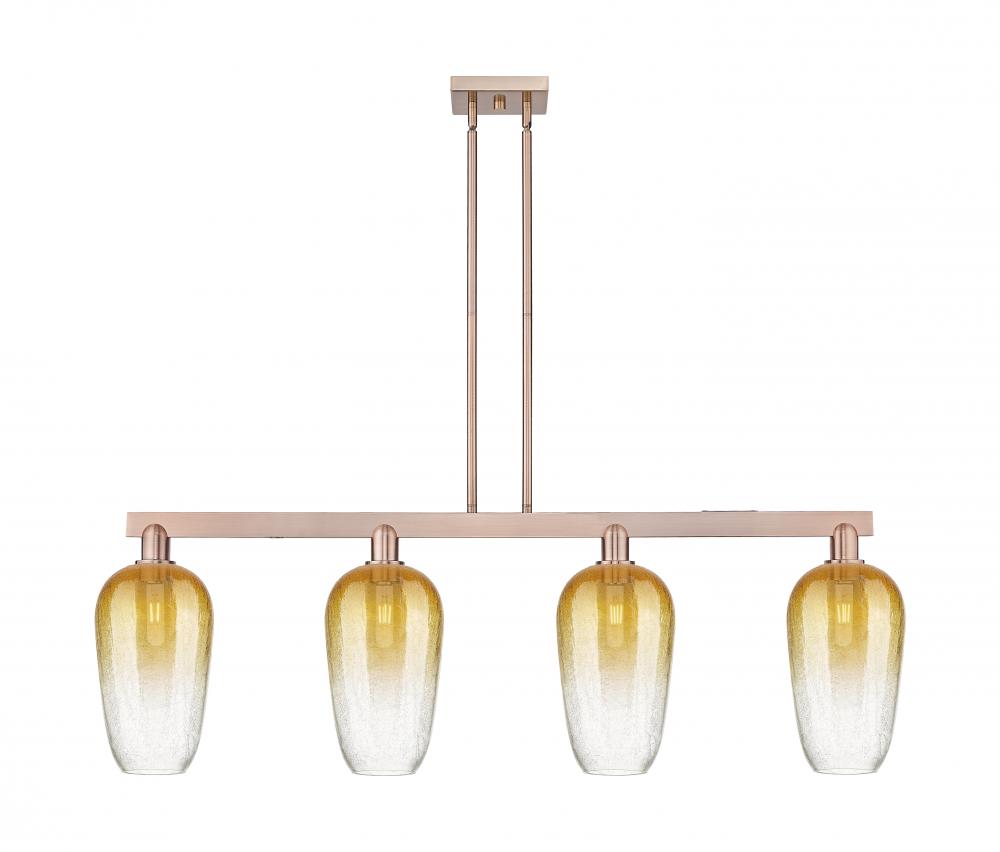 Brookhaven Flute - 4 Light - 48 inch - Antique Copper - Stem hung - Island Light