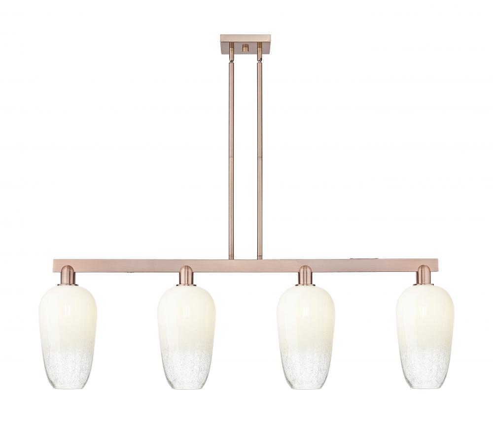 Brookhaven Flute - 4 Light - 48 inch - Antique Copper - Stem hung - Island Light