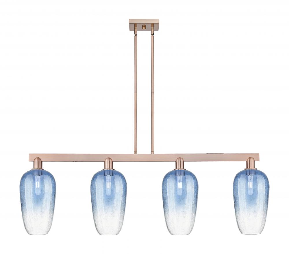 Brookhaven Flute - 4 Light - 48 inch - Antique Copper - Stem hung - Island Light