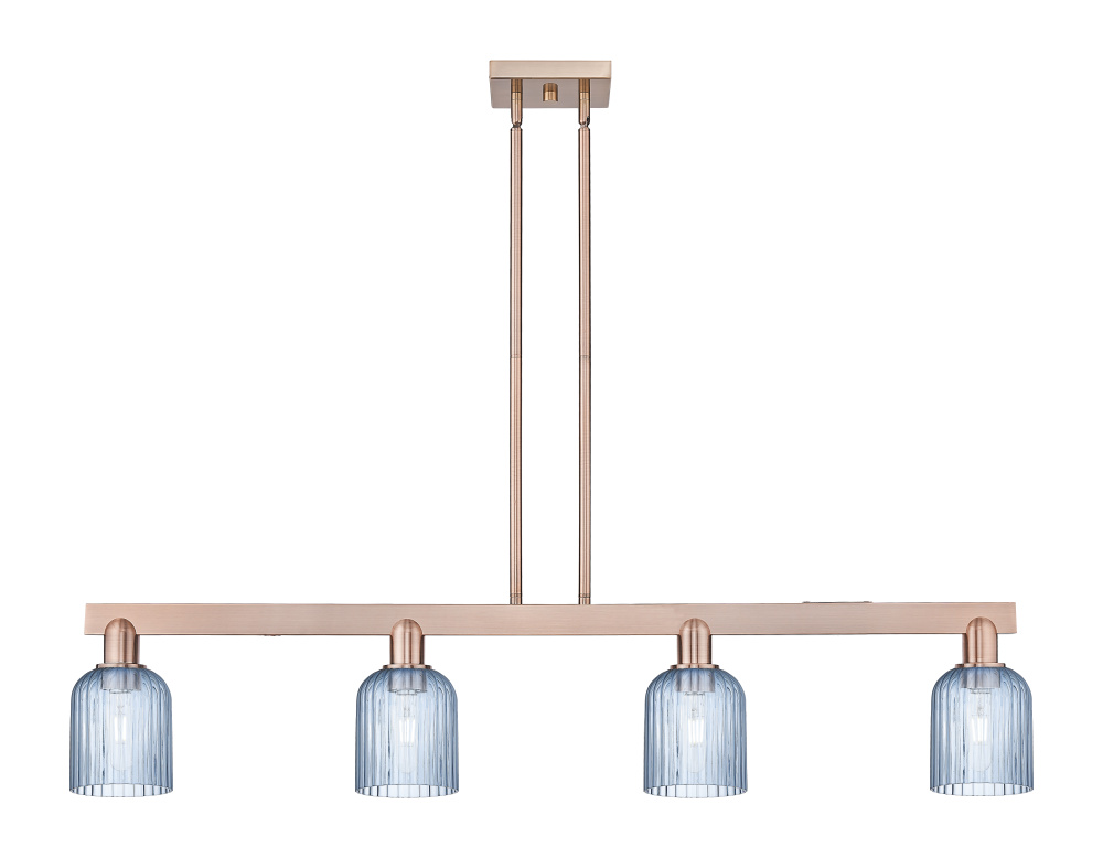 Bridal Veil - 4 Light - 48 inch - Antique Copper - Stem hung - Island Light