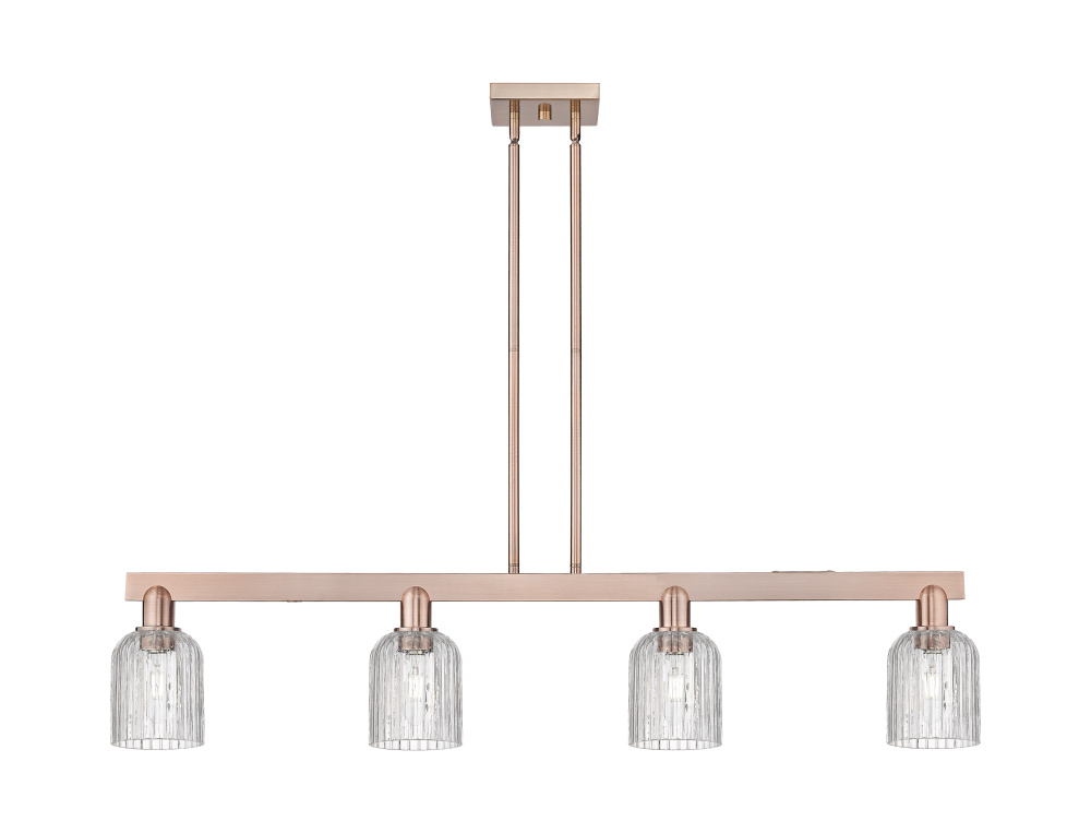 Bridal Veil - 4 Light - 48 inch - Antique Copper - Stem hung - Island Light