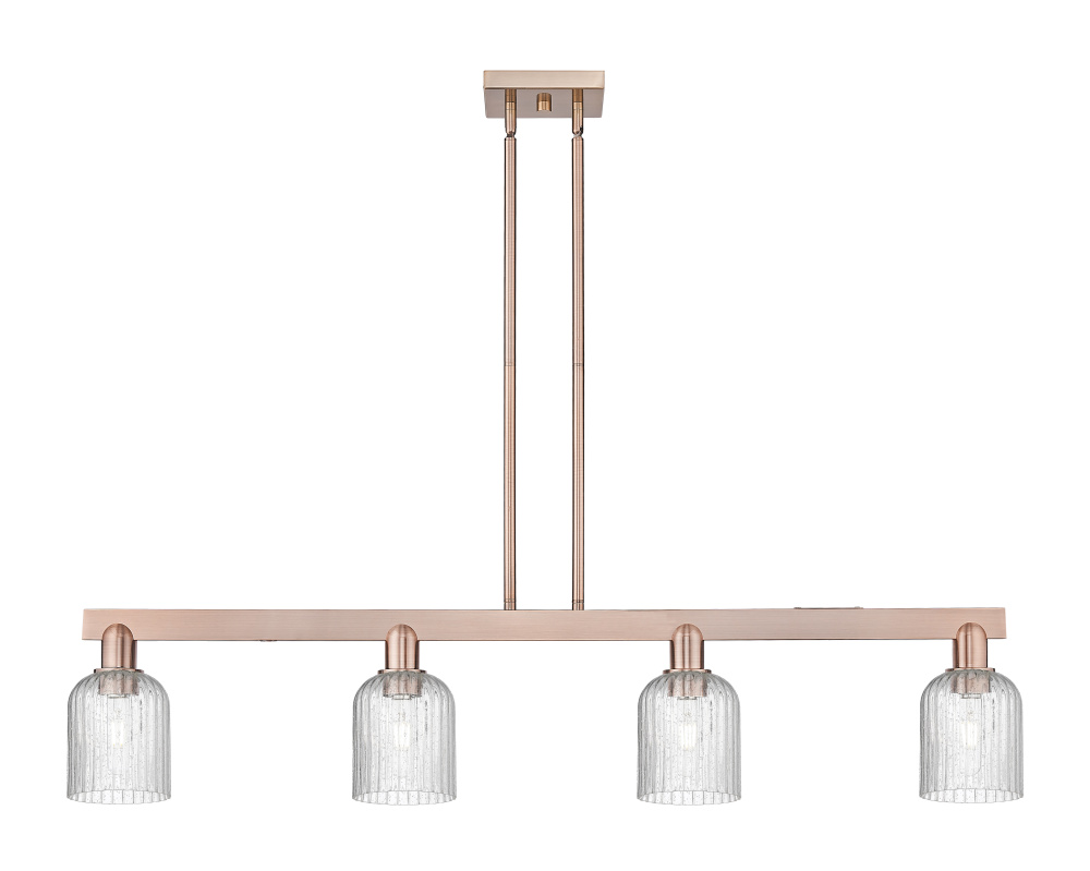 Bridal Veil - 4 Light - 48 inch - Antique Copper - Stem hung - Island Light